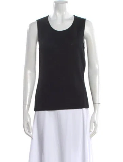 Pre-owned Escada Crew Neck Sleeveless Top In Blue