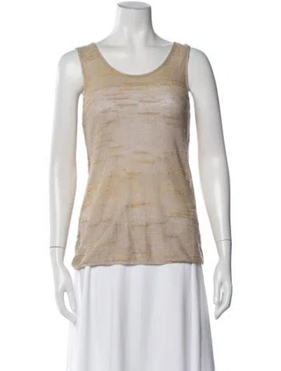Pre-owned Escada Crew Neck Sleeveless Top In Brown