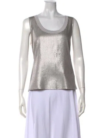Pre-owned Escada Crew Neck Sweater In Metallic/neutrals