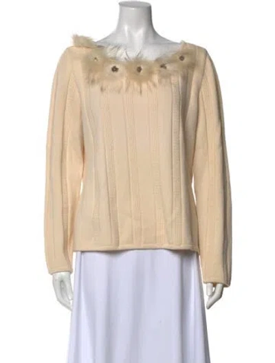 Pre-owned Escada Crew Neck Sweater In Neutral