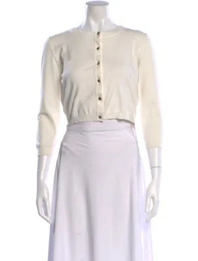 Pre-owned Escada Crew Neck Sweater In White