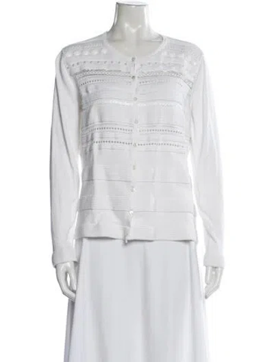 Pre-owned Escada Crew Neck Sweater In White