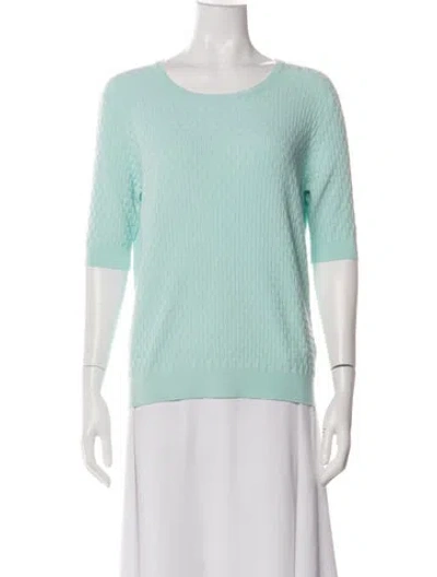 Pre-owned Escada Crew Neck Three-quarter Sleeve Top In Multi