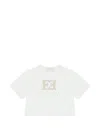Escada Cropped Embroidered T-shirt In White