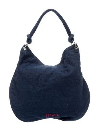 Pre-owned Escada Denim Hobo In Blue