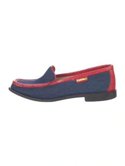 Pre-owned Escada Denim Loafers In Blue