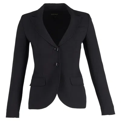 Escada Dotted Single-breasted Blazer In Black Wool