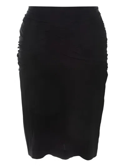 Pre-owned Escada Draped Front Skirt In Black