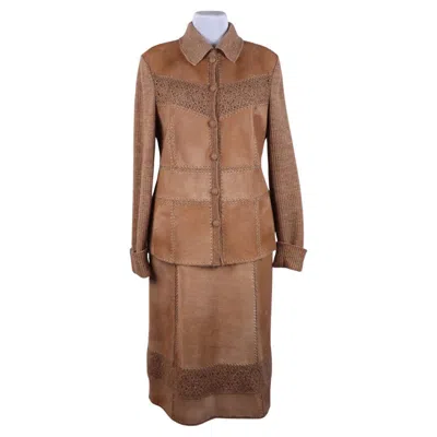 Pre-owned Escada Elegant  Suit (germany) Vintage Wool And Mohair 2000s In Brown