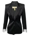 Escada Embellished Trouser Suit Set In Black Wool In Black