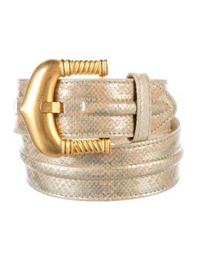 Pre-owned Escada Embossed Leather Belt