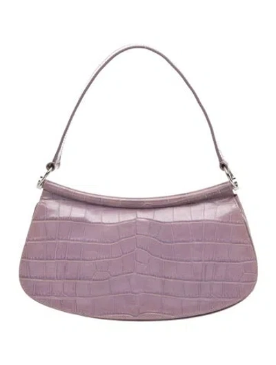 Pre-owned Escada Embossed Leather Shoulder Bag In Purple