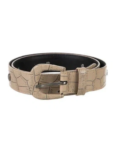 Pre-owned Escada Embossed Leather Waist Belt In Neutrals