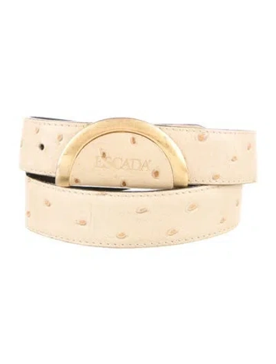 Pre-owned Escada Embossed Leather Waist Belt In Neutrals