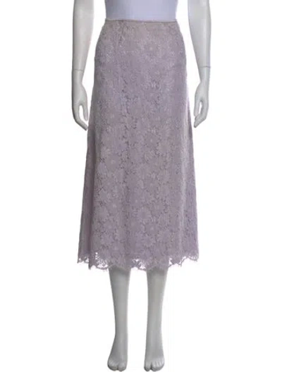 Pre-owned Escada Embroidered Accent Midi Length Skirt In Purple