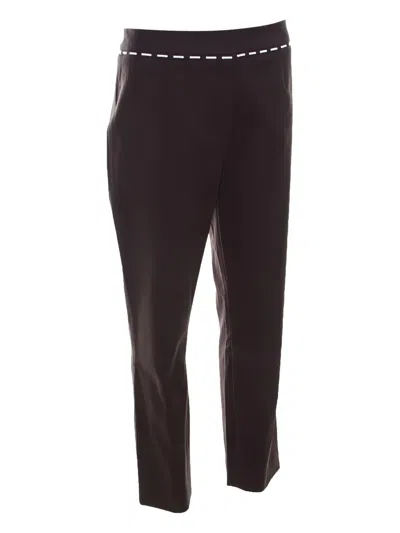 Pre-owned Escada Embroidered Trousers In Brown