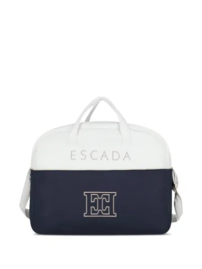 Escada Embroidered Two-tone Changing Bag In White