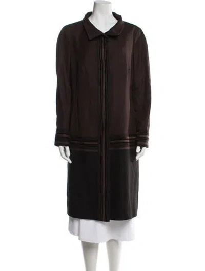 Pre-owned Escada Faux Fur Coat In Brown