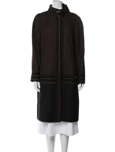 Pre-owned Escada Faux Fur Coat In Brown