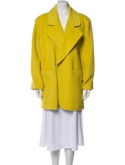 Pre-owned Escada Faux Fur Coat In Yellow