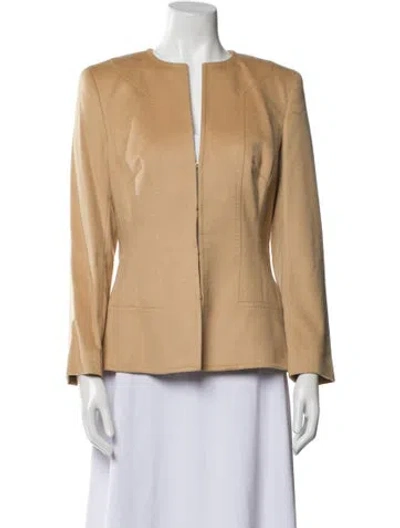 Pre-owned Escada Faux Fur Jacket In Neutral
