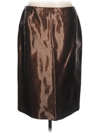 Pre-owned Escada Faux Leather Skirt In Brown