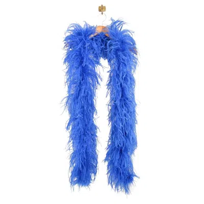 Pre-owned Escada Flamboyant Vintage  Circa 2000 Electric Blue Ostrich Feather Boa - Stole