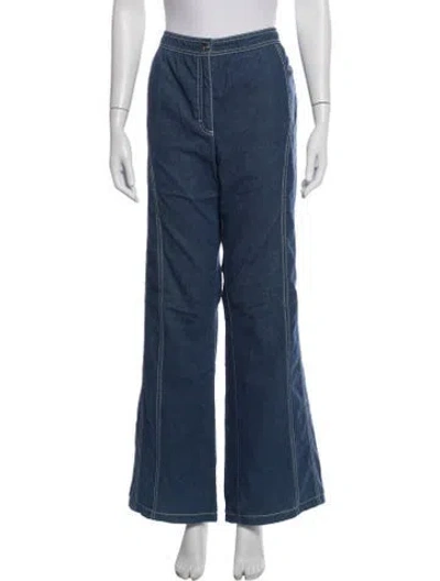 Pre-owned Escada Flared Pants In Blue