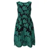 Escada Floral Lace Detail Mini Sleeveless Dress In Green Polyester In Green