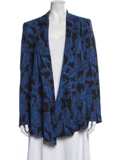 Pre-owned Escada Floral Print Blazer In Black