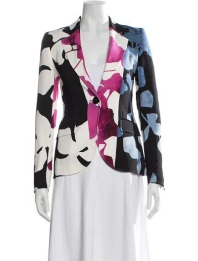 Pre-owned Escada Floral Print Blazer In Multi