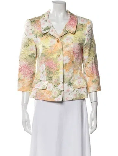 Pre-owned Escada Floral Print Blazer In Multi