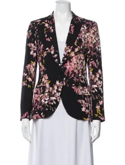 Pre-owned Escada Floral Print Blazer In Multi