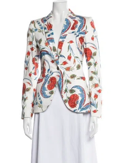 Pre-owned Escada Floral Print Blazer In Multi