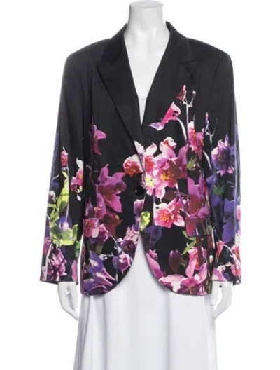 Pre-owned Escada Floral Print Blazer In Multicolor