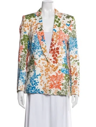 Pre-owned Escada Floral Print Blazer In Multicolor
