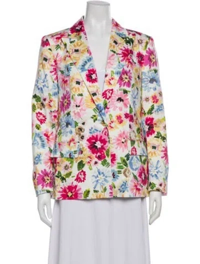 Pre-owned Escada Floral Print Blazer In Pink