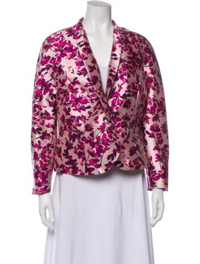 Pre-owned Escada Floral Print Blazer In Pink