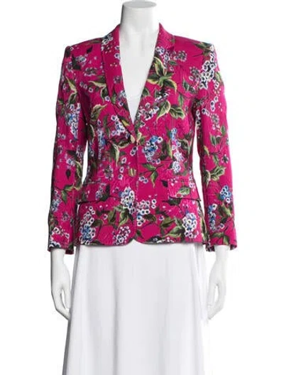 Pre-owned Escada Floral Print Blazer In Pink