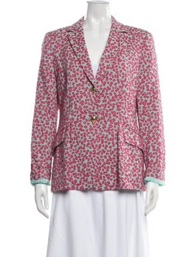 Pre-owned Escada Floral Print Blazer In Pink