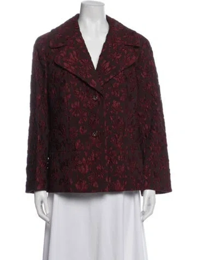 Pre-owned Escada Floral Print Blazer In Red