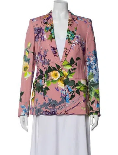 Pre-owned Escada Floral Print Blazer W/ Tags In Pink