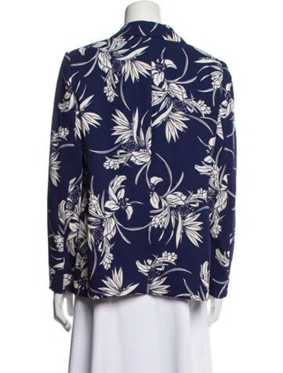 Pre-owned Escada Floral Print Evening Jacket In Blue