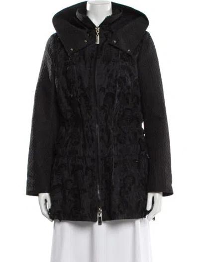 Pre-owned Escada Floral Print Jacket In Black