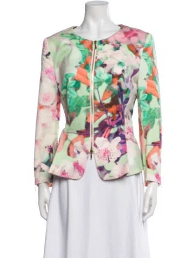 Pre-owned Escada Floral Print Jacket In Multi