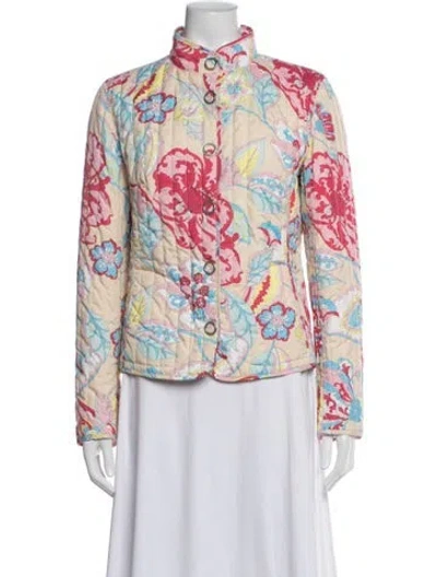 Pre-owned Escada Floral Print Jacket In Pink