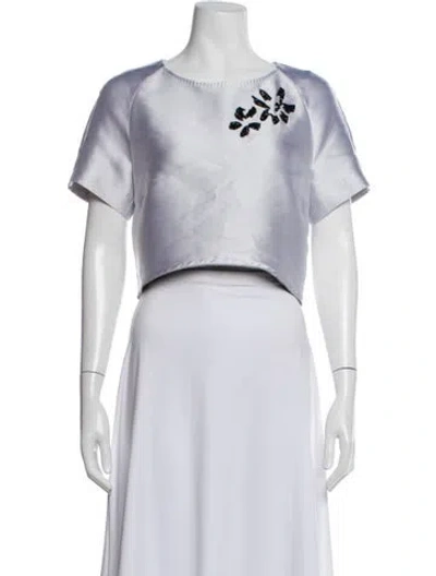 Pre-owned Escada Floral Print Jacket In White