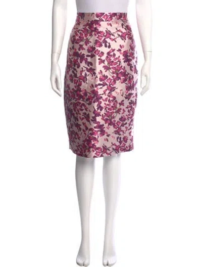 Pre-owned Escada Floral Print Knee-length Skirt In Pink