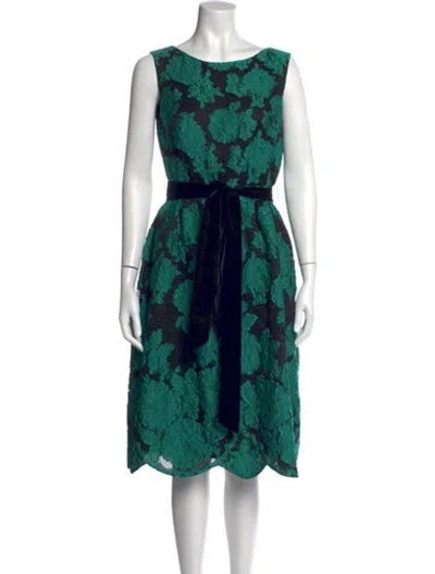 Pre-owned Escada Floral Print Midi Length Dress In Black