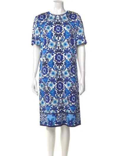 Pre-owned Escada Floral Print Midi Length Dress In Multi